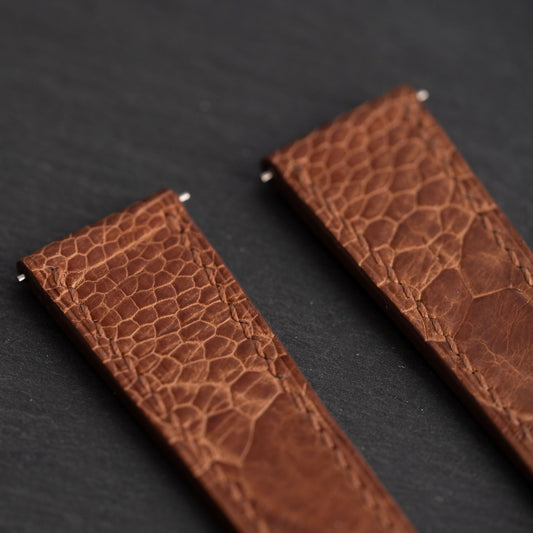 Brown Ostrich Leg Strap for Cartier Deployment Clasps