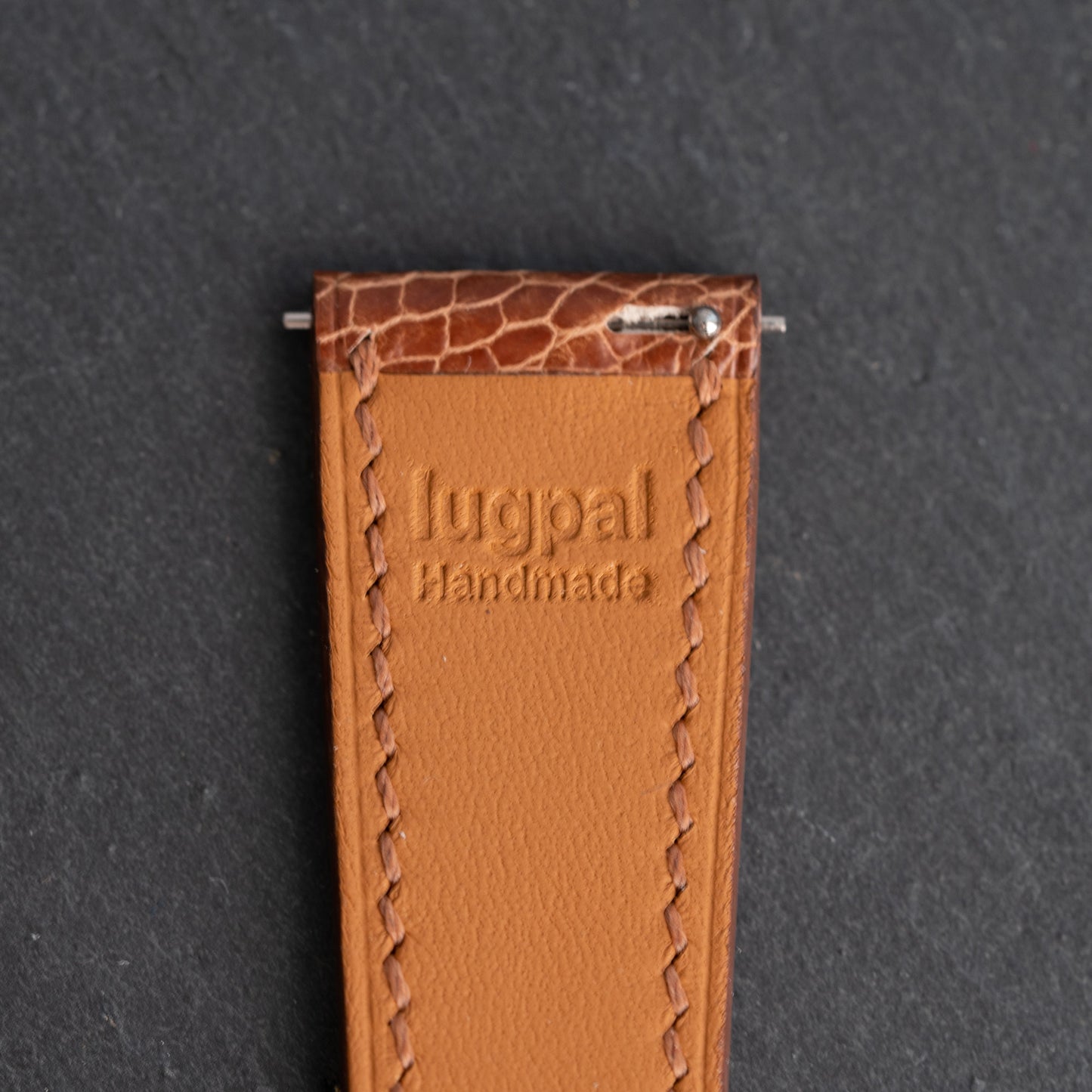 Brown Ostrich Leg Double Fold Watch Strap for Cartier Deployant Clasps