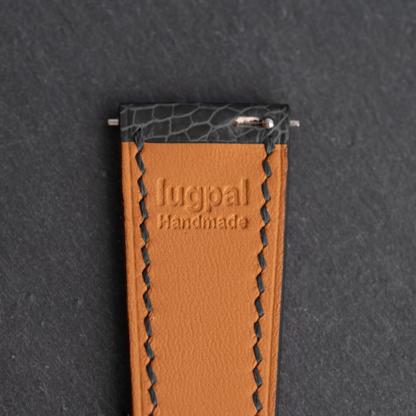 Black Ostrich Leg Double Fold Watch Strap for Cartier Deployant Clasps