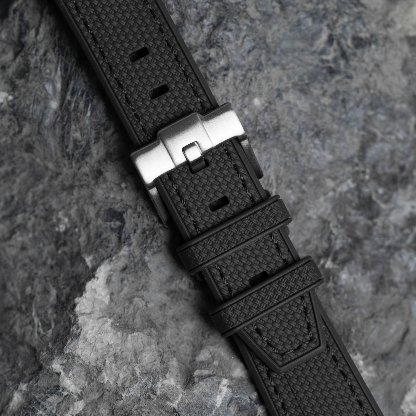 Black Moonwatch Strap with Black Stitching