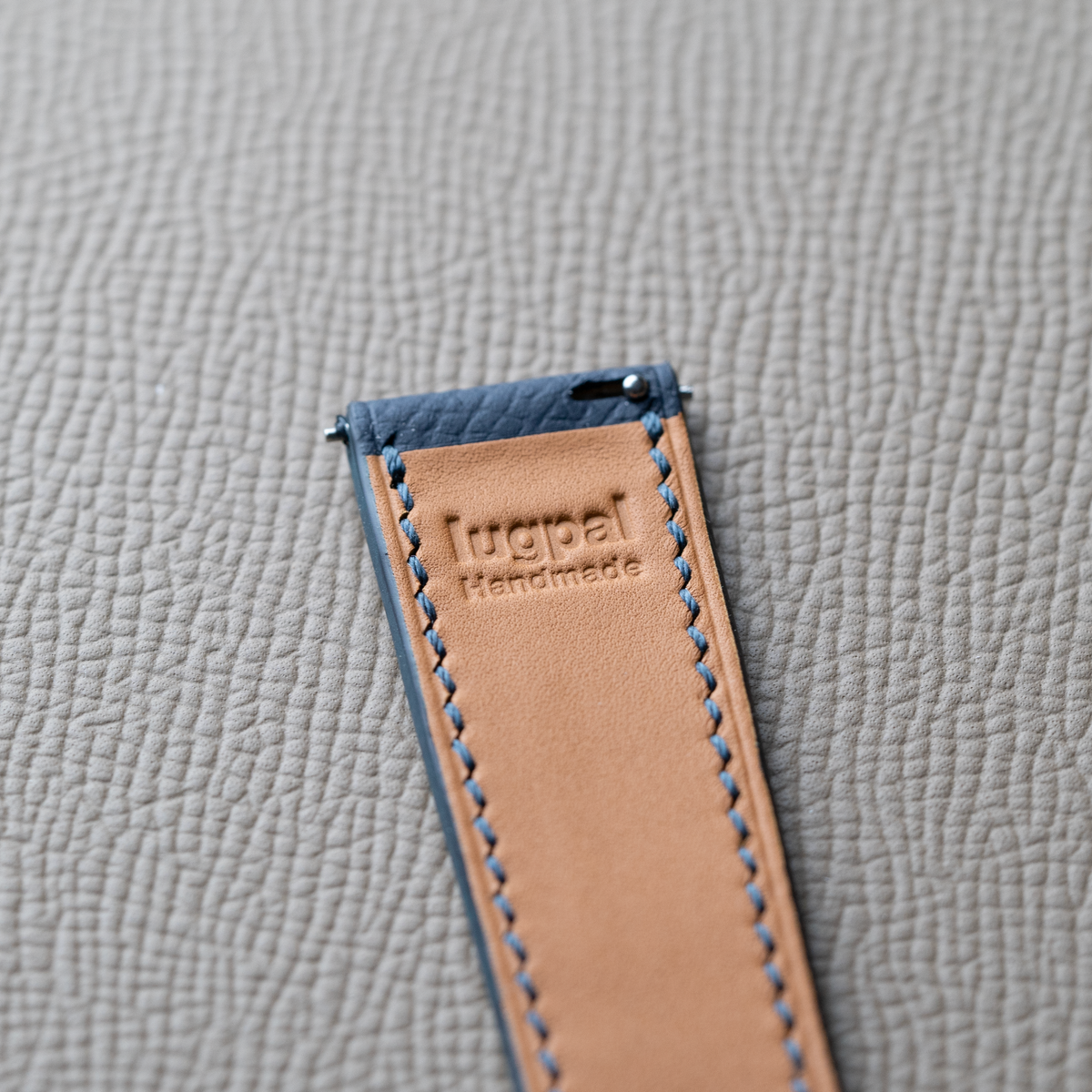 Blue Epsom Double Fold Watch Strap for Cartier Deployant Clasps