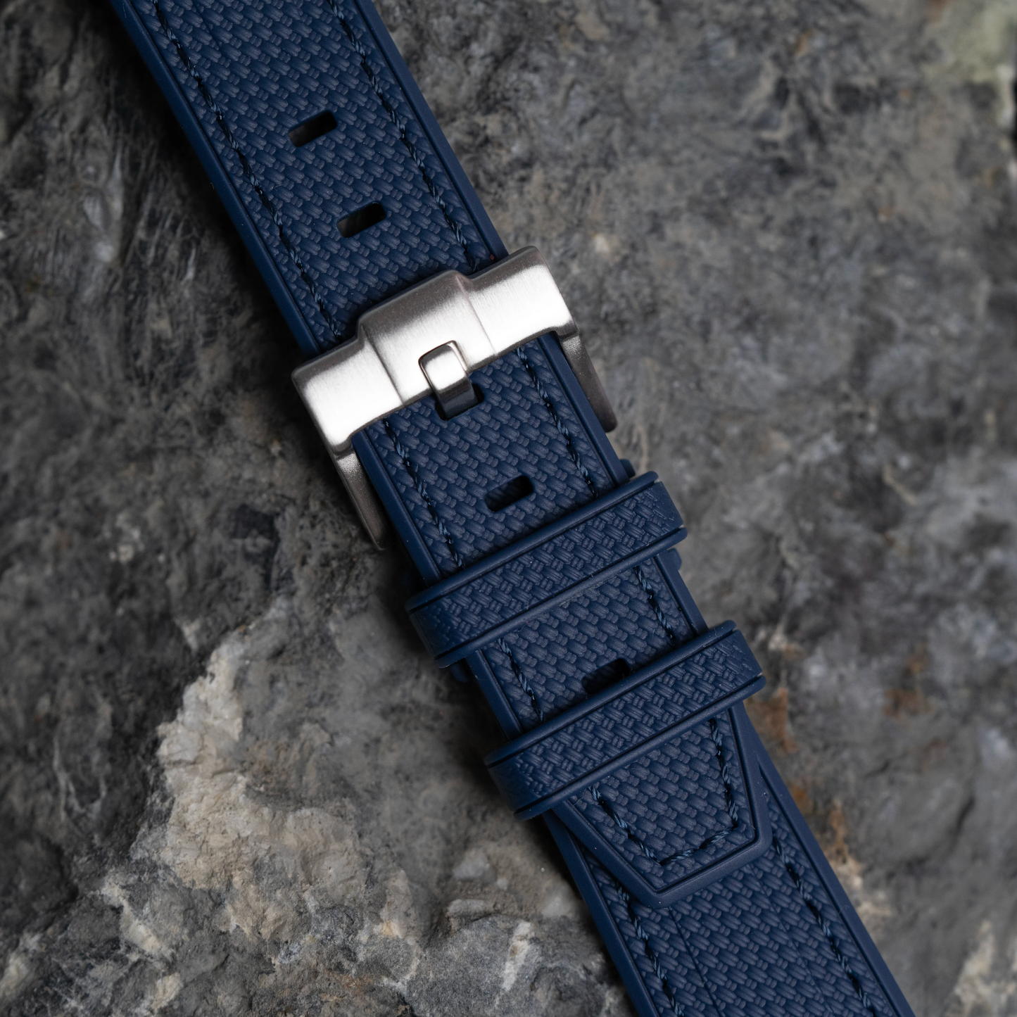 Blue Moonwatch Strap with Blue Stitching