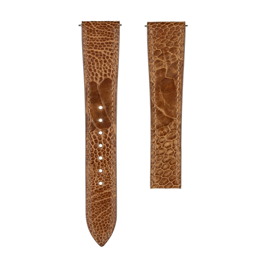 Brown Ostrich Leg Strap for Omega Deployant Clasps
