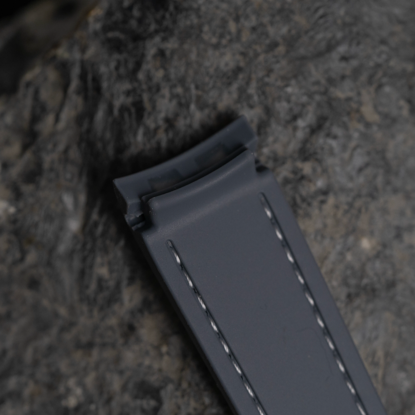 Dark Gray Moonwatch Strap with White Stitching