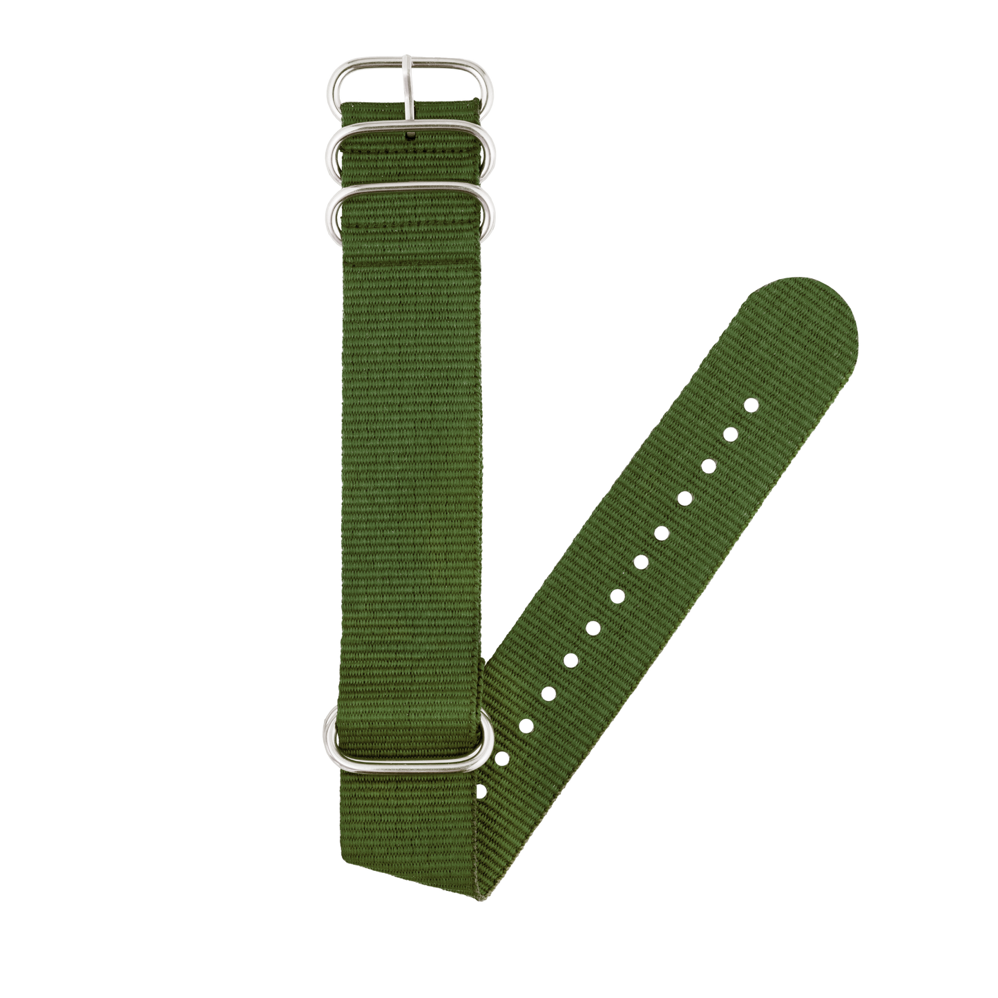 Green Zulu Strap with Polished Hardware