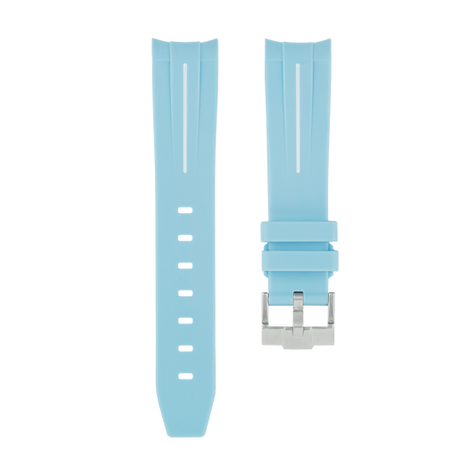 Light Blue Moonwatch Strap with White Stripe