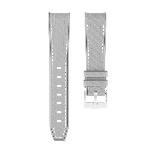 Light Gray Moonwatch Strap with White Stitching