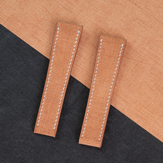Tan Babele Fixed Length Strap - White Stitch