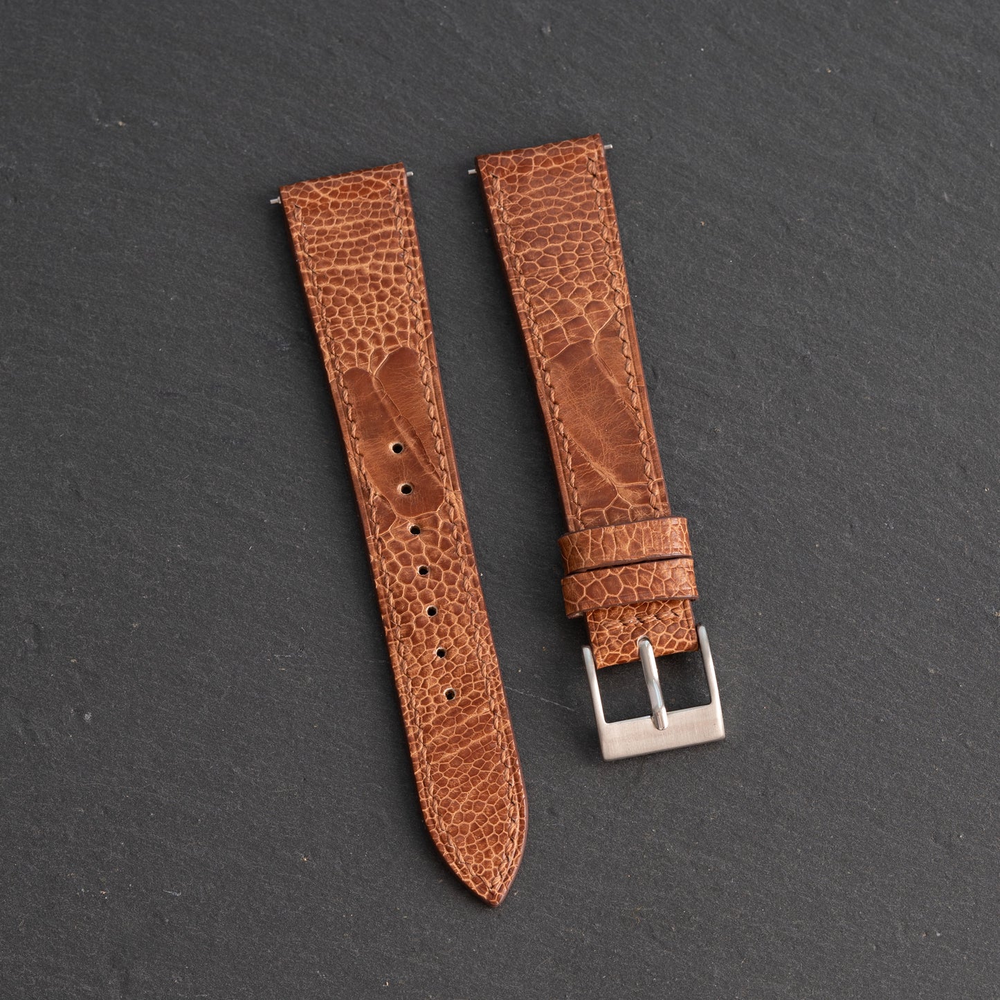 Brown Ostrich Leg Watch Strap