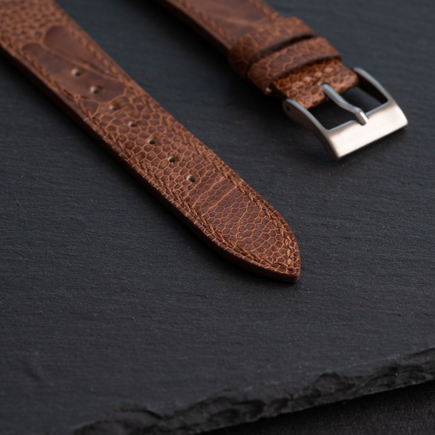 Brown Ostrich Leg Watch Strap
