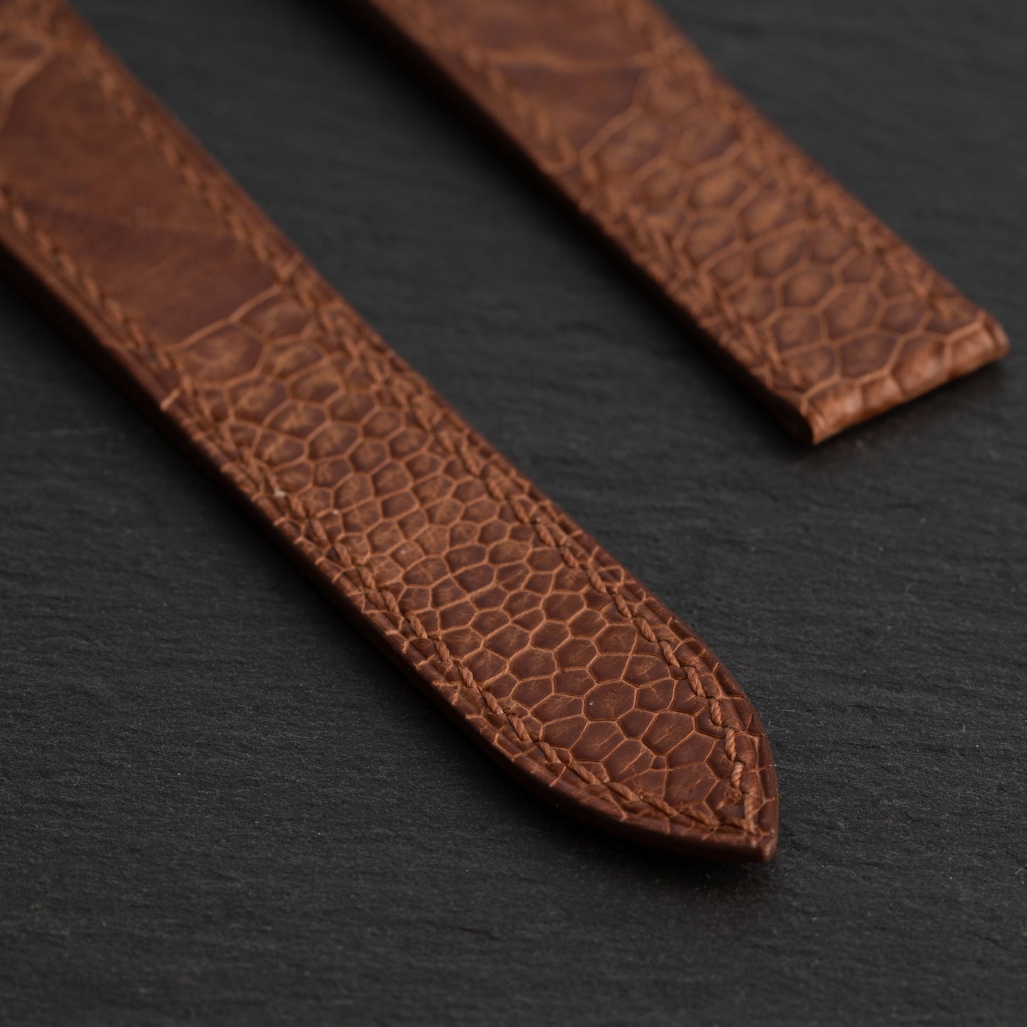 Brown Ostrich Leg Strap for Tag Heuer Deployant Clasps