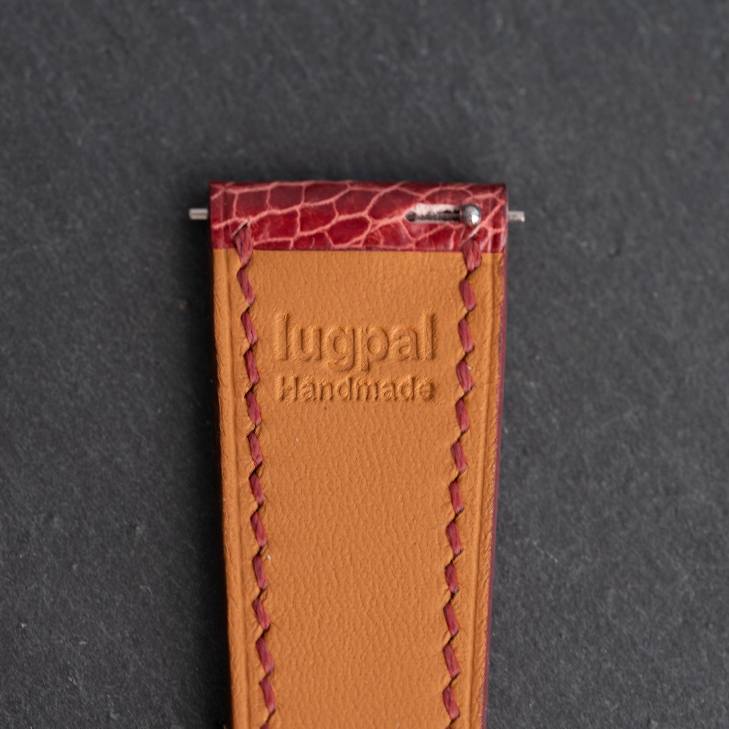 Red Ostrich Leg Watch Strap