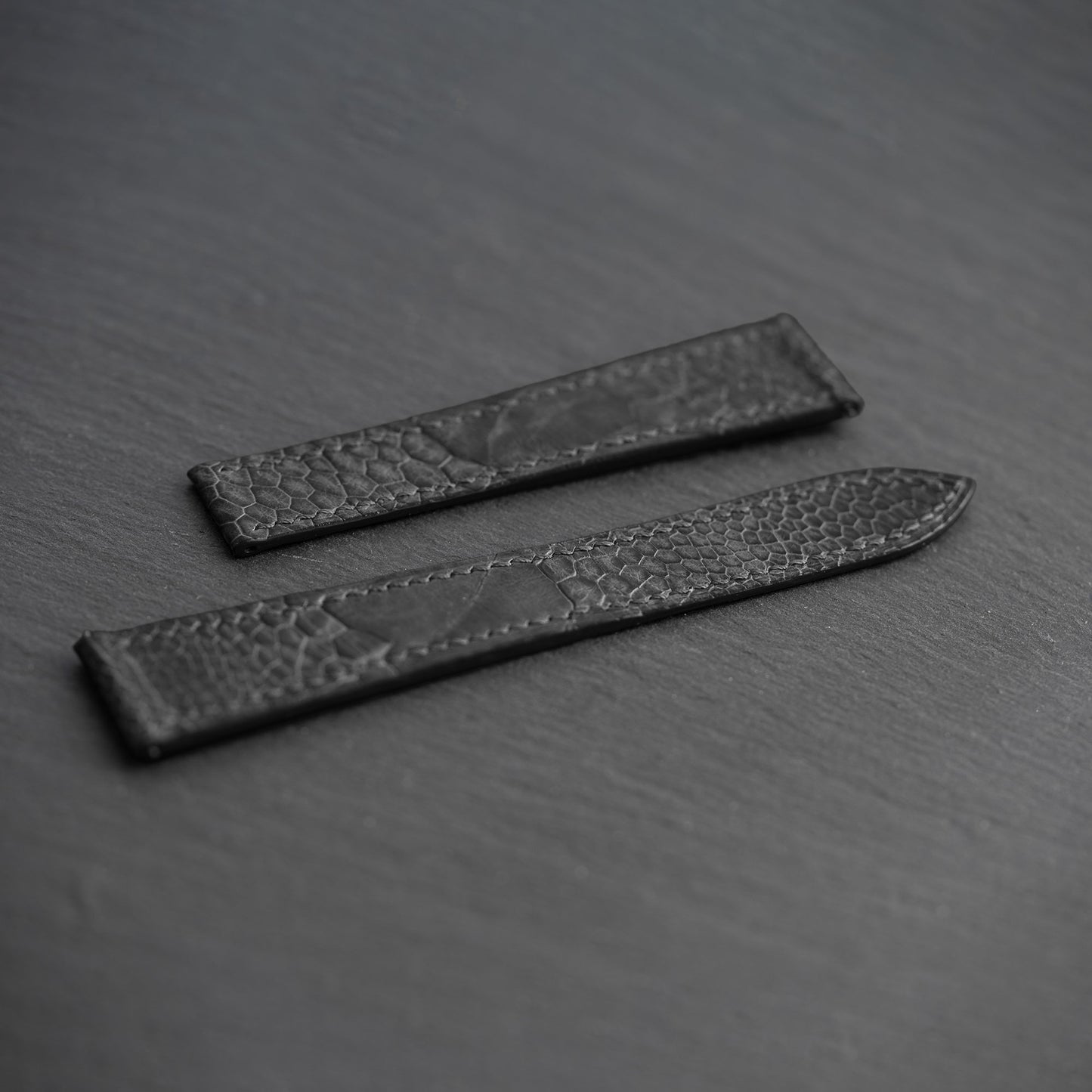 Black Ostrich Leg Strap for Tag Heuer Deployant Clasps
