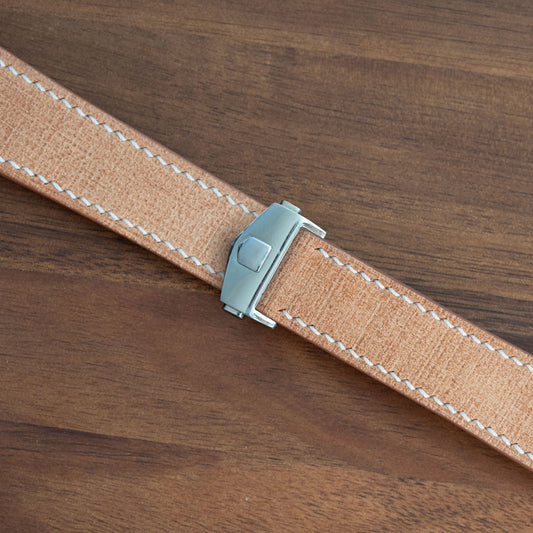 Tan Babele Strap for Tag Heuer Deployant Clasps