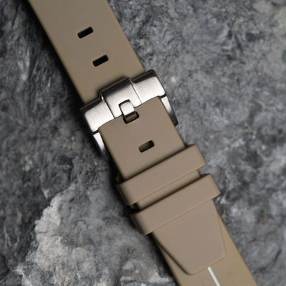 Dark Beige Moonwatch Strap with White Stripe