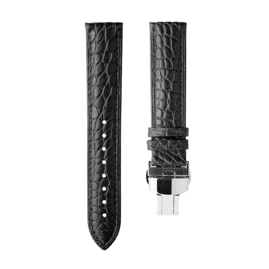 Black Alligator Strap With Deployant Clasp