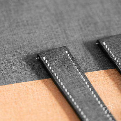 Black Babele Fixed Length Strap - White Stitch