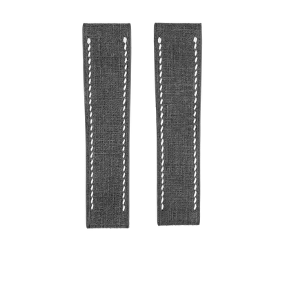 Black Babele Fixed Length Strap - White Stitch