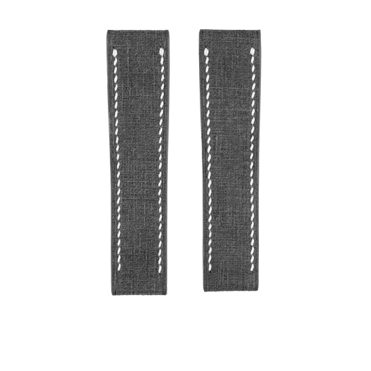 Black Babele Fixed Length Strap - White Stitch