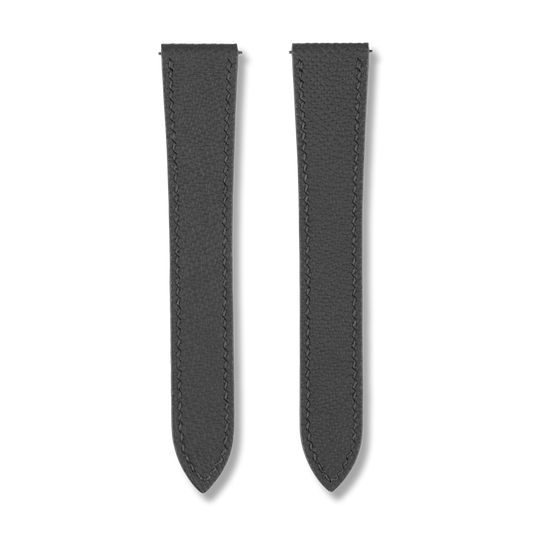 Black Epsom Double Fold Watch Strap for Cartier Deployant Clasps