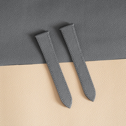 Black Epsom Double Fold Watch Strap for Cartier Deployant Clasps