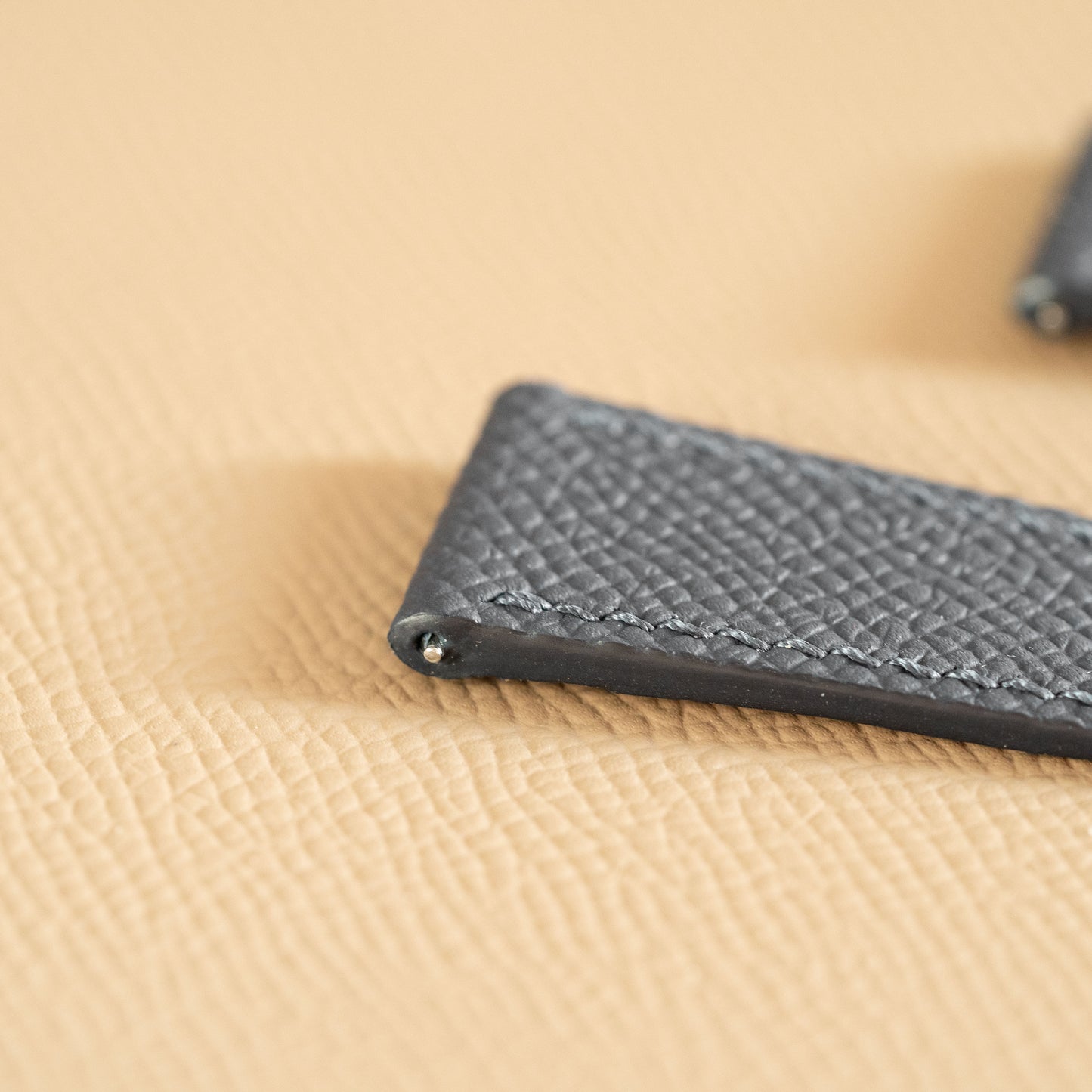Black Epsom Double Fold Watch Strap for Cartier Deployant Clasps