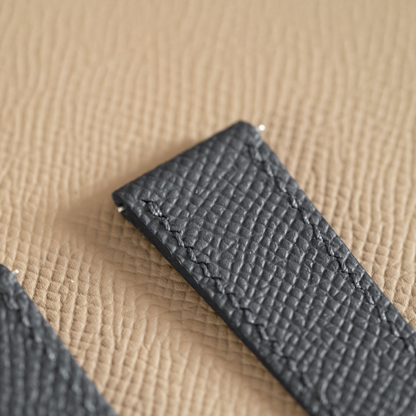 Black Epsom Watch Strap for Cartier Deployment Clasps