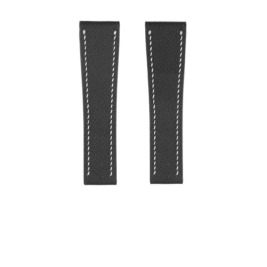 Black Epsom Fixed Length Strap - White Stitch