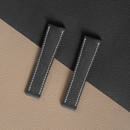 Black Epsom Fixed Length Strap - White Stitch