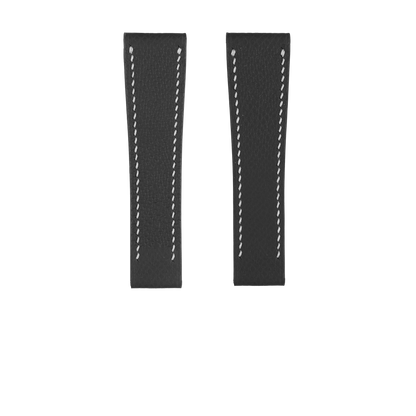 Black Epsom Fixed Length Strap - White Stitch