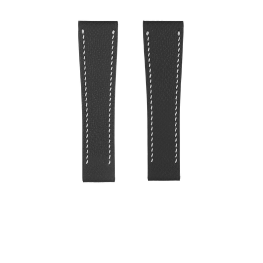 Black Epsom Fixed Length Strap - White Stitch