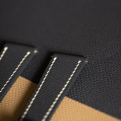 Black Epsom Watch Strap - White Stitch