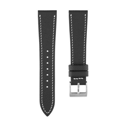 Black Epsom Watch Strap - White Stitch
