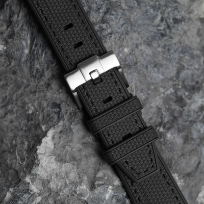 Black Moonwatch Strap with Black Stitching