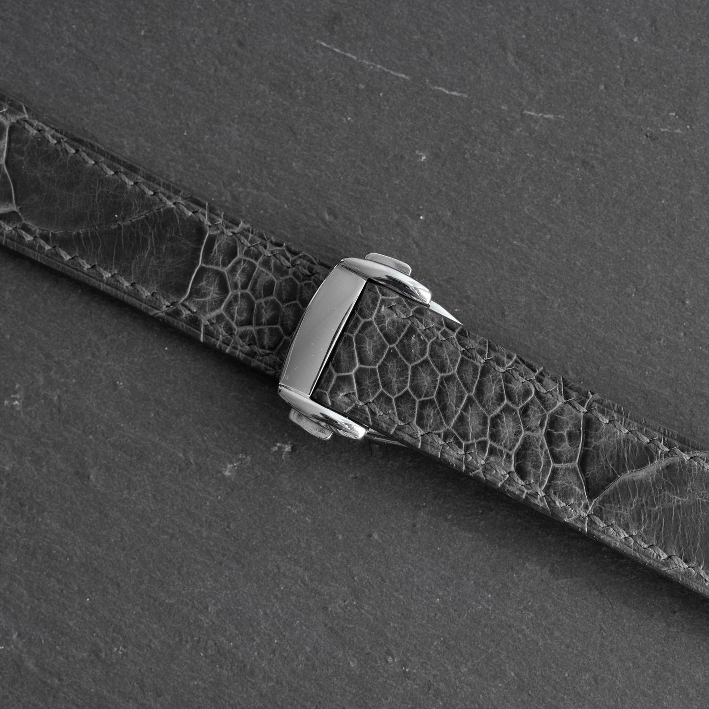 Black Ostrich Leg Strap for Omega Deployant Clasps