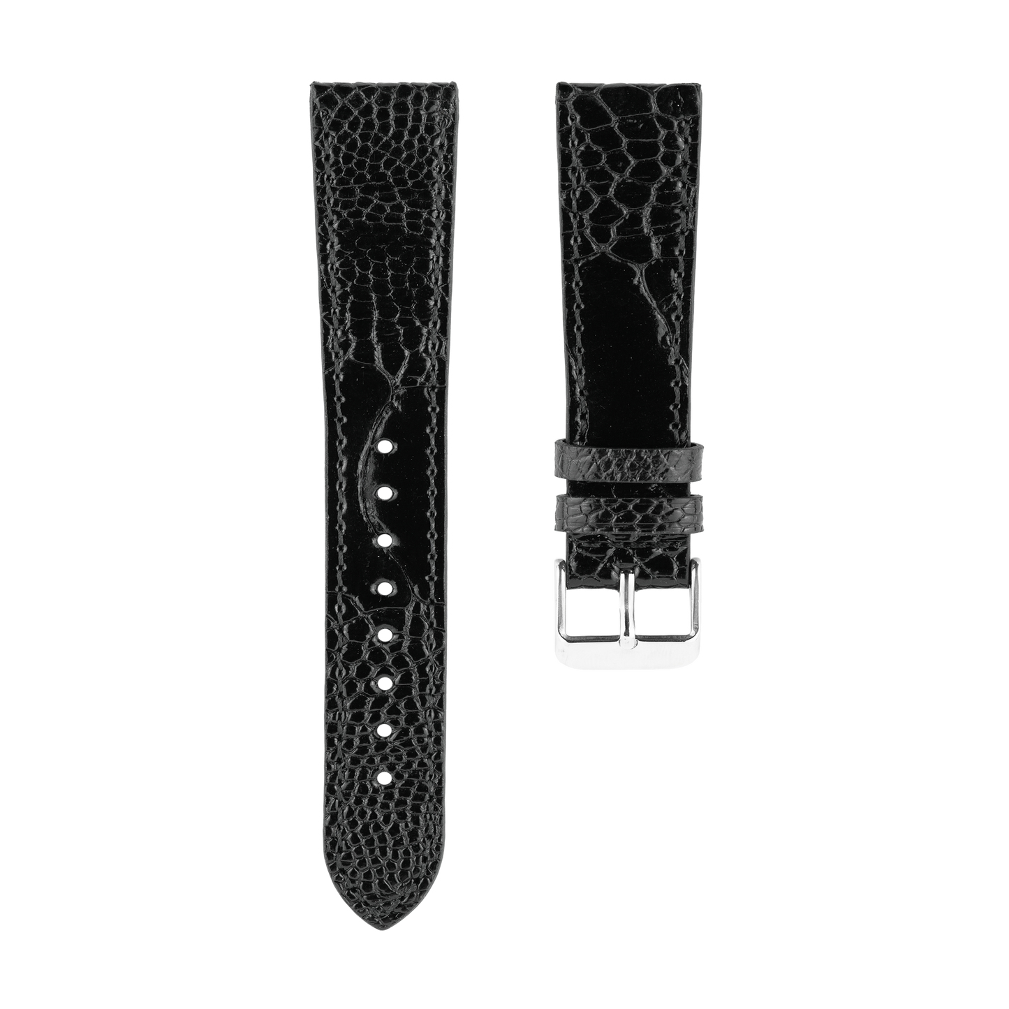 Black Ostrich Leg Strap