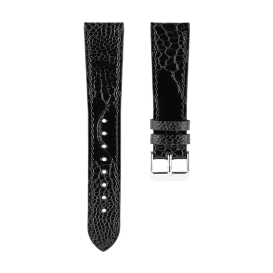 Black Ostrich Leg Strap
