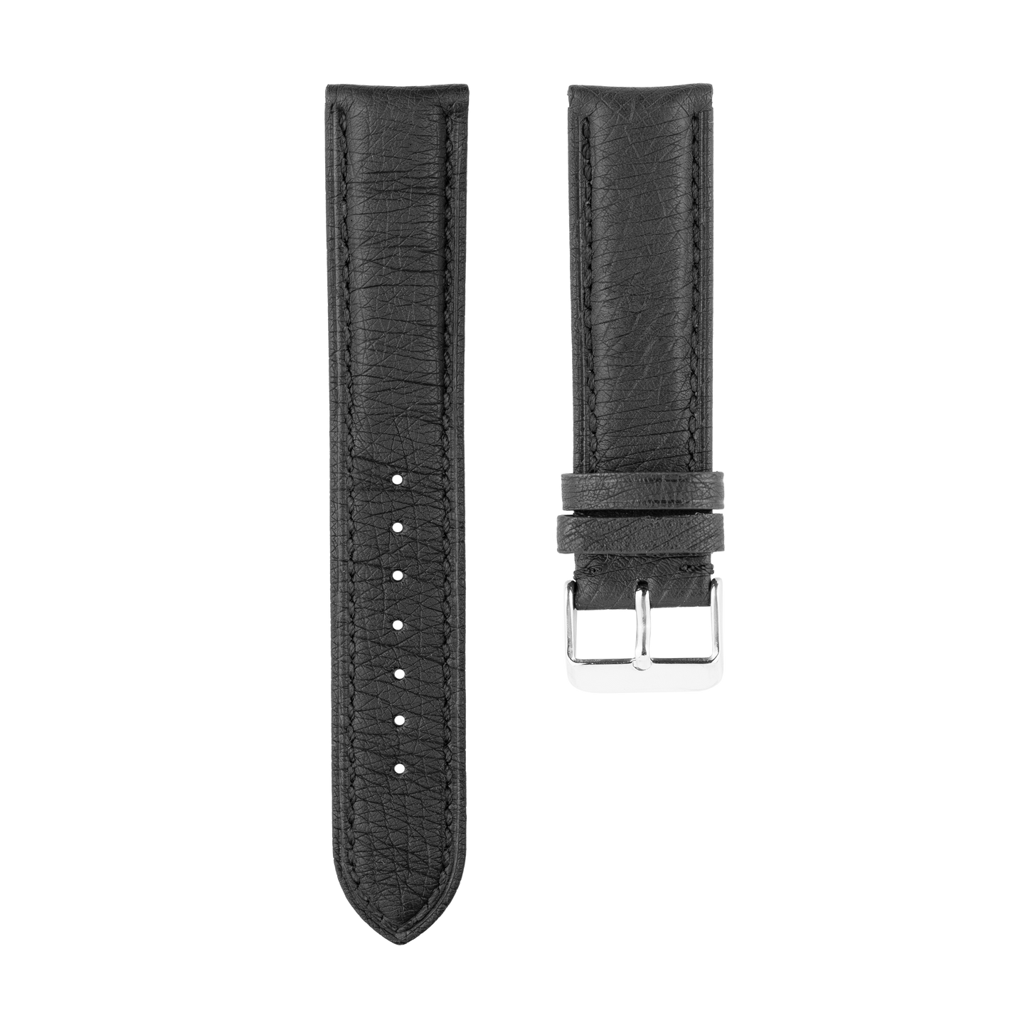 Black Ostrich Skin Strap
