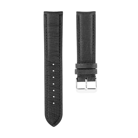 Black Ostrich Skin Strap