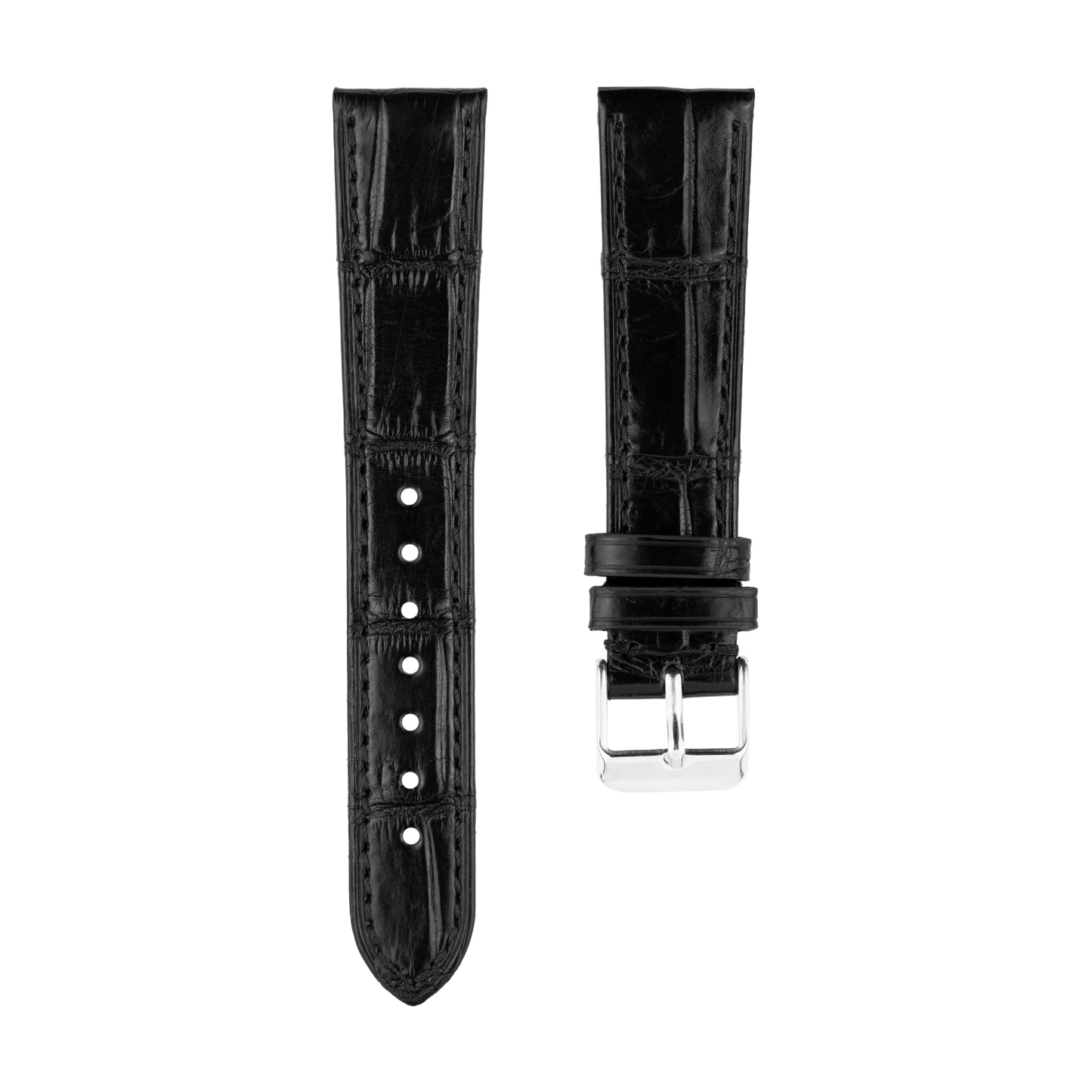 Black Square Scale Alligator Strap