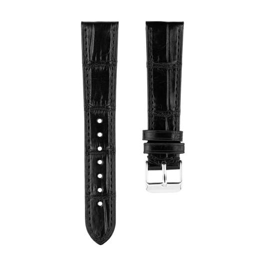Black Square Scale Alligator Strap