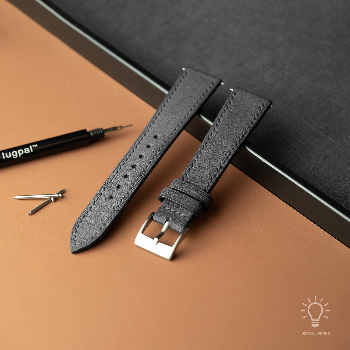 Black Babele Leather Watch Strap