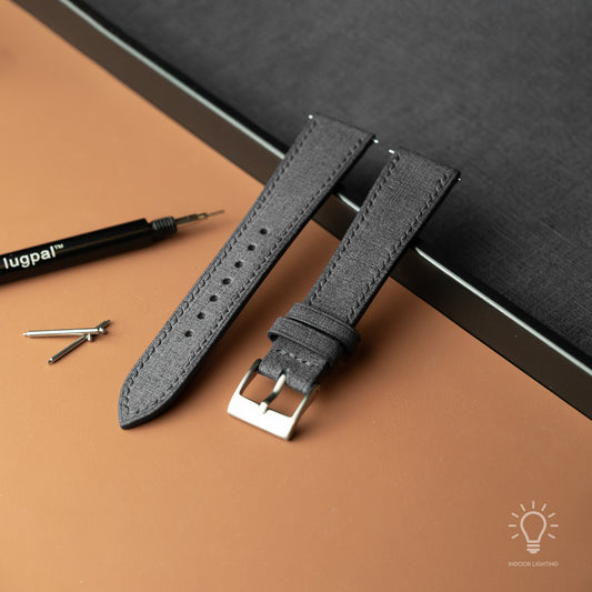 Black Babele Leather Watch Strap