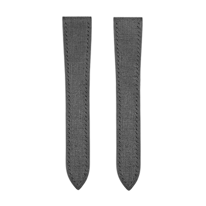 Black Babele Double Fold Watch Strap for Cartier Deployant Clasps