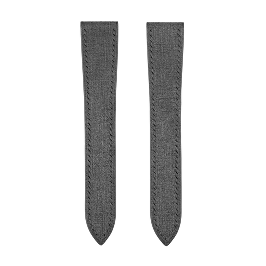 Black Babele Double Fold Watch Strap for Cartier Deployant Clasps