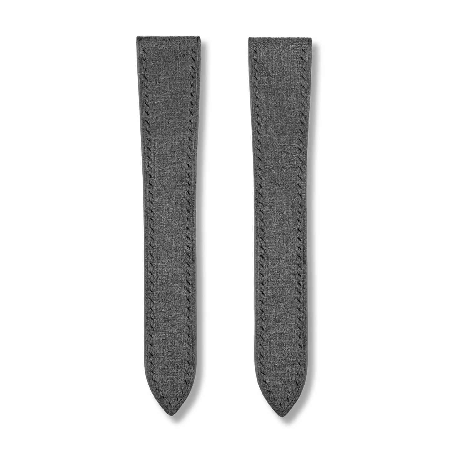 Black Babele Double Fold Watch Strap for Cartier Deployant Clasps