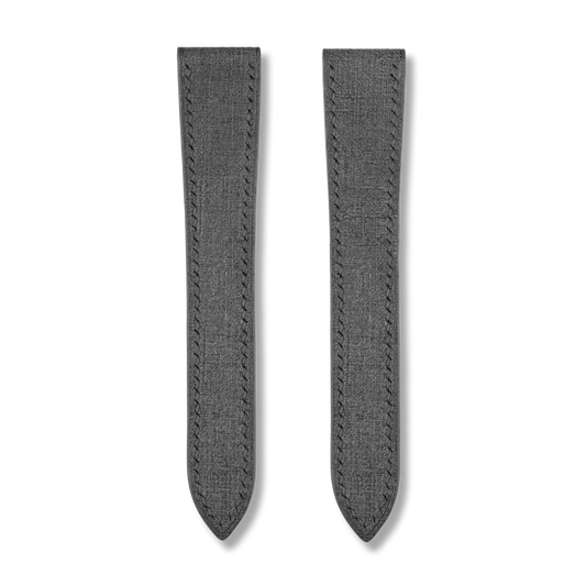 Black Babele Double Fold Watch Strap for Cartier Deployant Clasps
