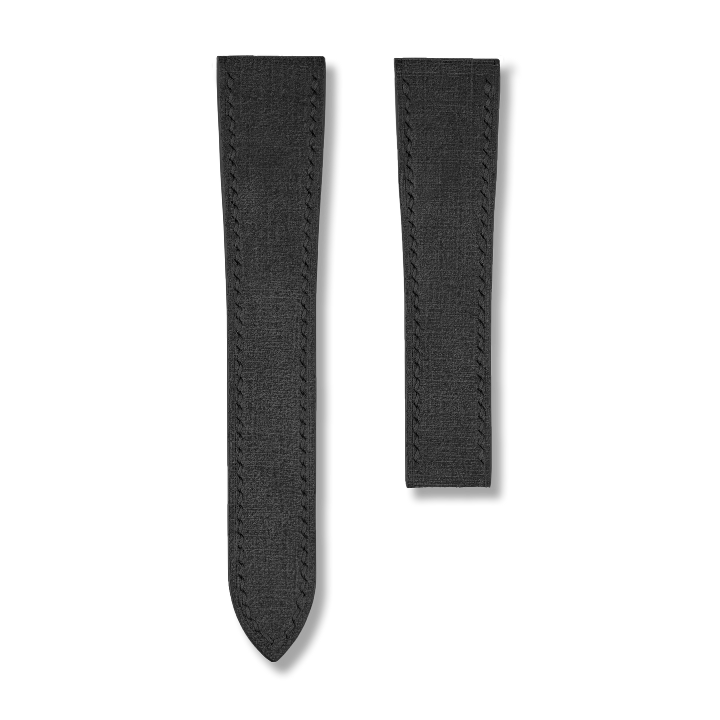 Black Babele Single Fold Watch Strap for Cartier Deployant Clasps