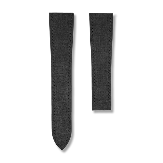 Black Babele Single Fold Watch Strap for Cartier Deployant Clasps