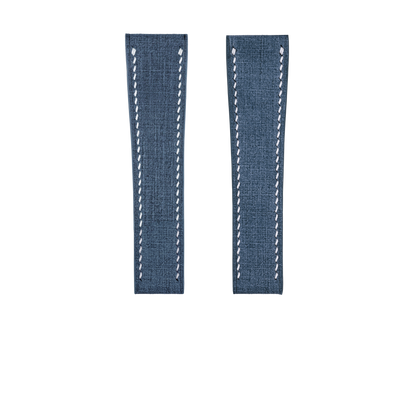 Blue Babele Fixed Length Strap - White Stitch